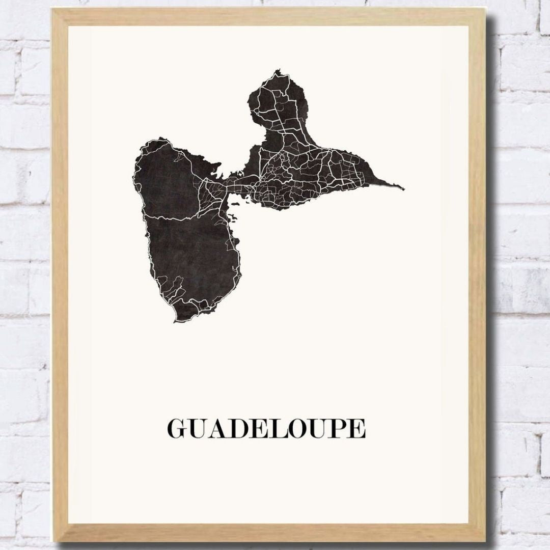 CARTE Design de GUADELOUPE pour décoration