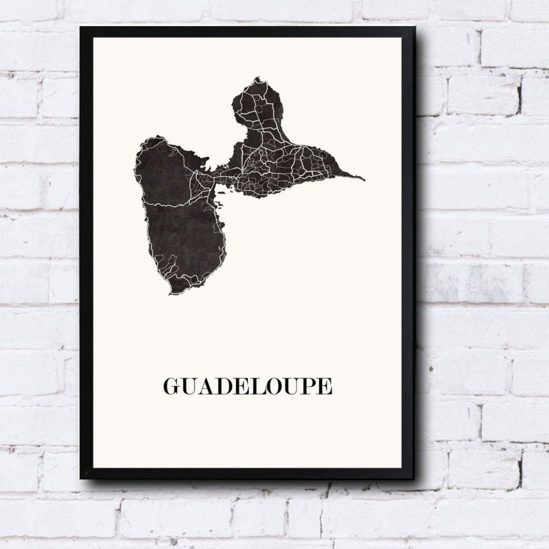CARTE Design de GUADELOUPE pour décoration