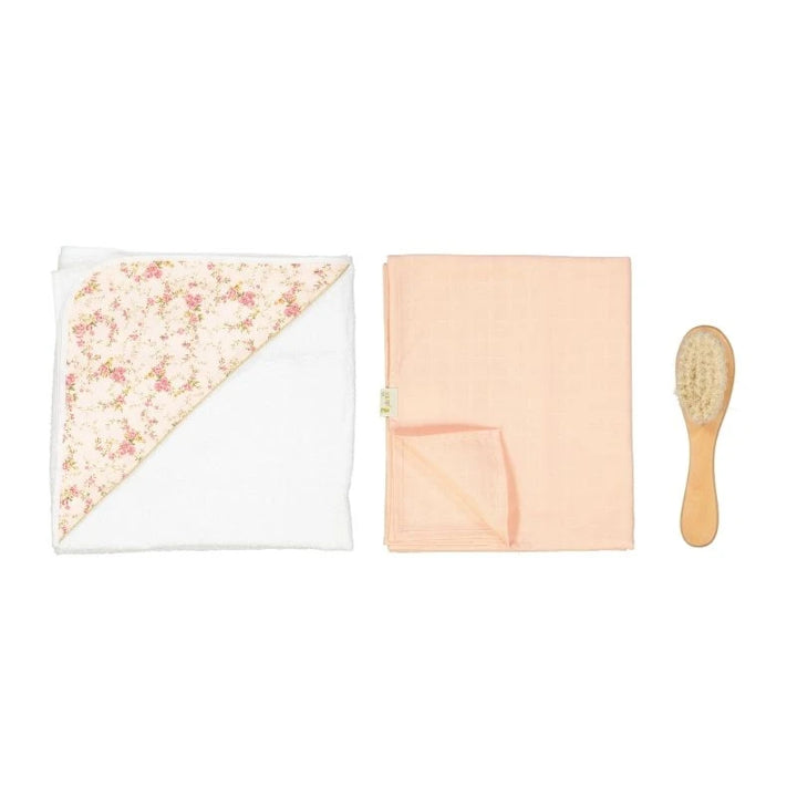 Coffret cadeau cape de bain + Langue vieux rose