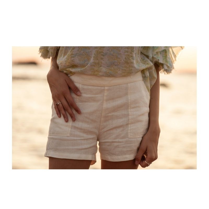 Short en lin bio "Lincandescent" femme