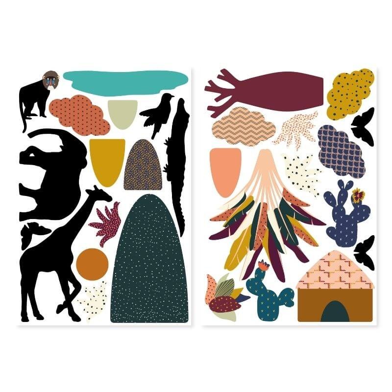 Magnets Animaux de la savane - ma cabane à rêves - magnet pour enfant