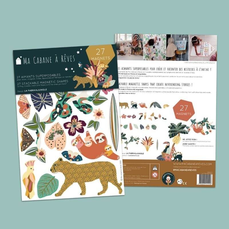 Magnets Animaux jungle made in France - Ma Cabane à Rêves