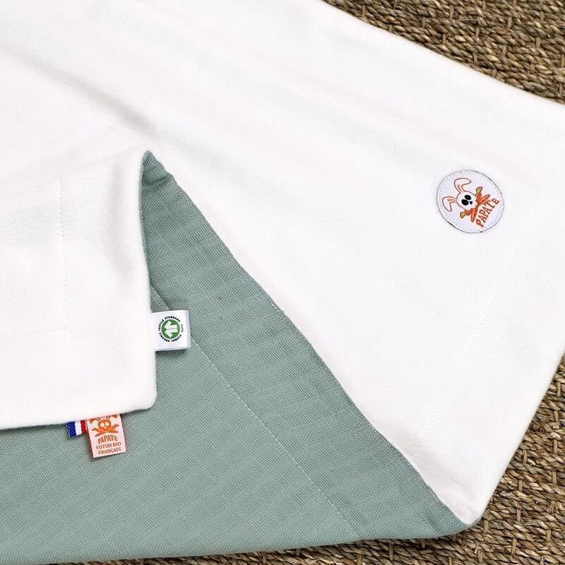 Couverture polaire rex vert et blanc