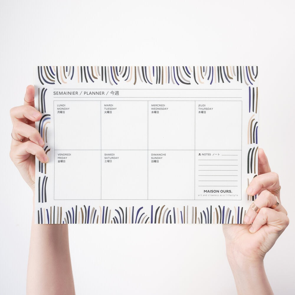 Semainier Herbe - Papeterie Maison Ours