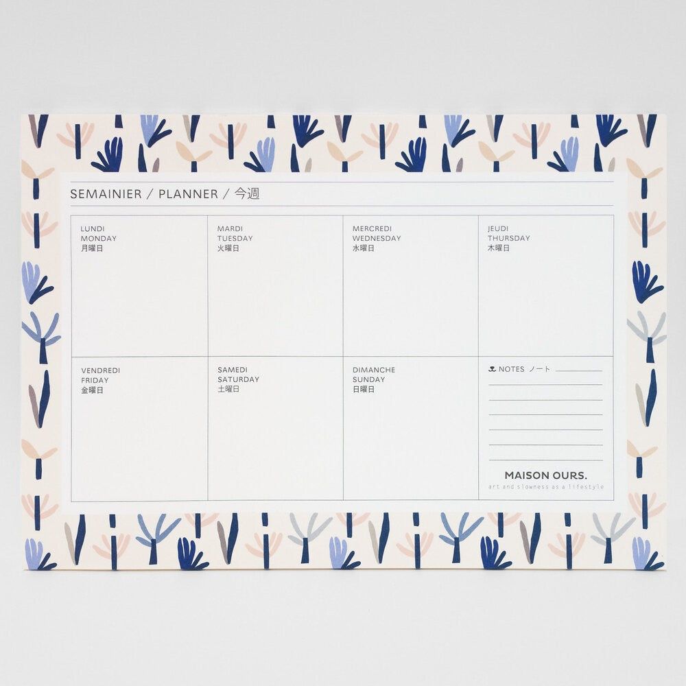 Semainier collection Succulentes - Papeterie Maison Ours