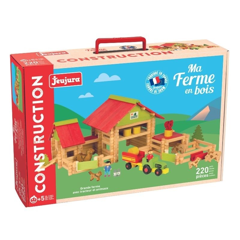 Grande ferme avec tracteur et animaux