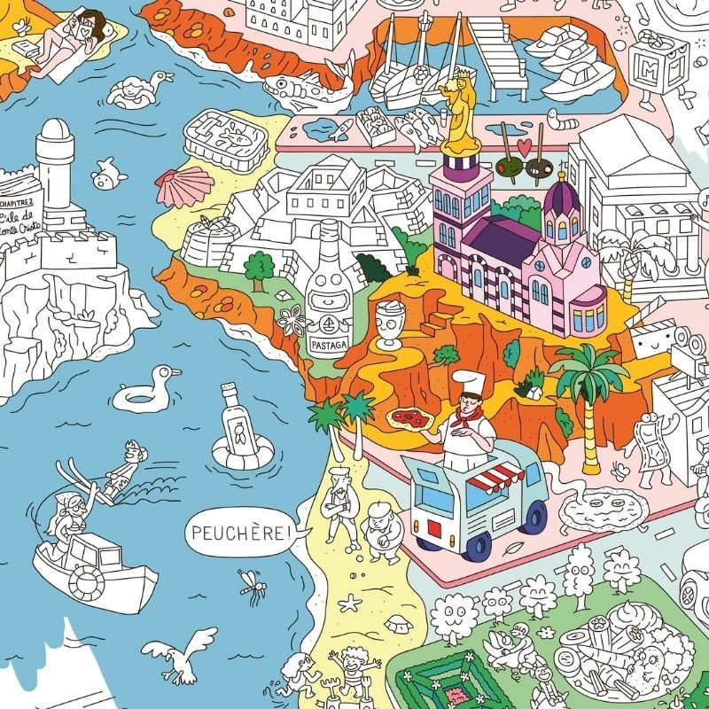 MARSEILLE POSTER à colorier