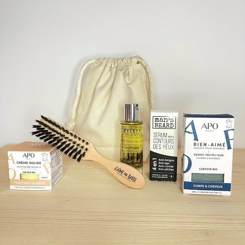 Coffret Beauté homme "Élégant" et sa brosse à barbe