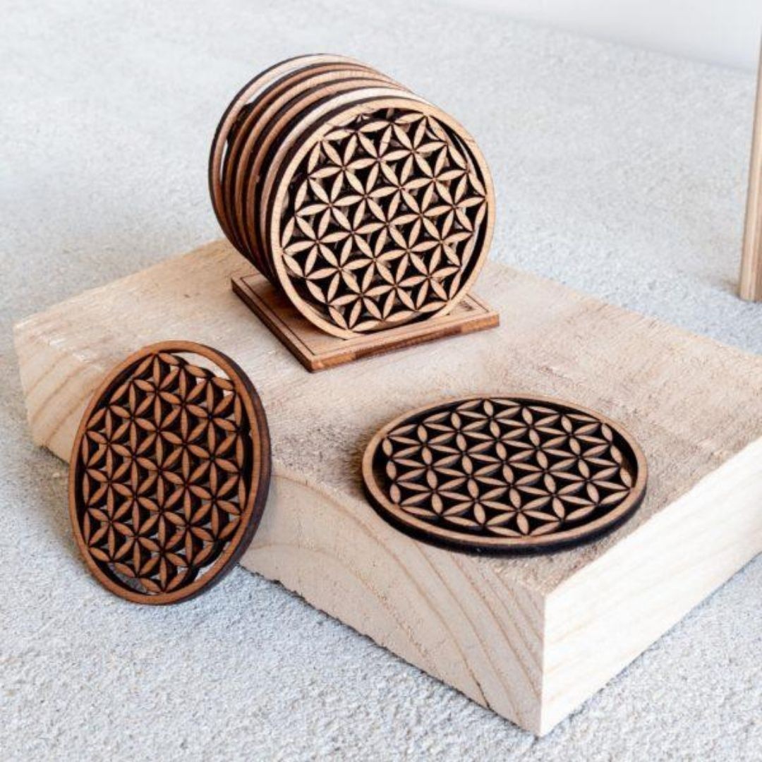 Dessous de verre IKAWI - Minimum design - bois biocourcé Made in france