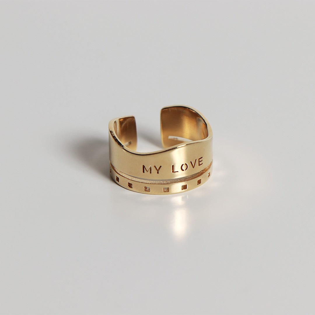 Bague en or avec gravure - coffret création Nemmès Paris