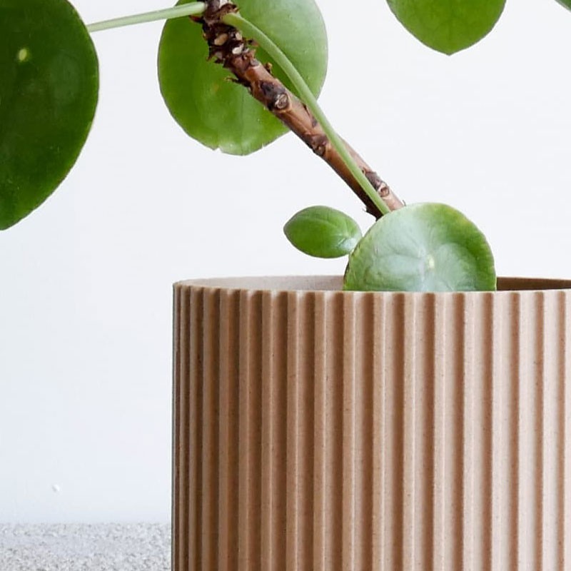 Jardinière pour plante grasse Stockholm naturel en bois recyclé et bioplastique - Minimum design