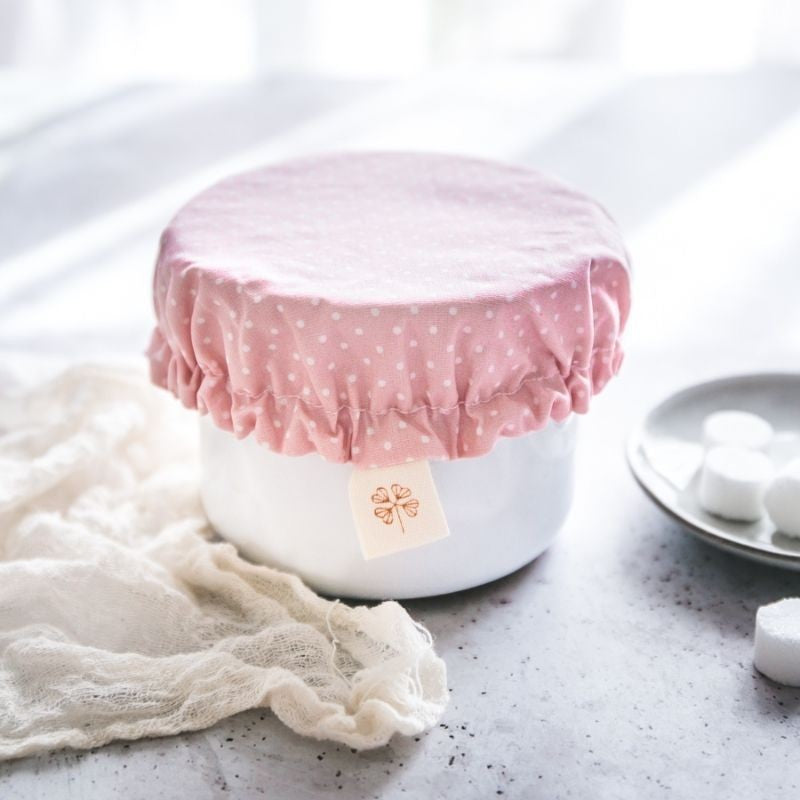 Charlotte alimentaire en tissu rose - cuisine zéro déchet Maison durable