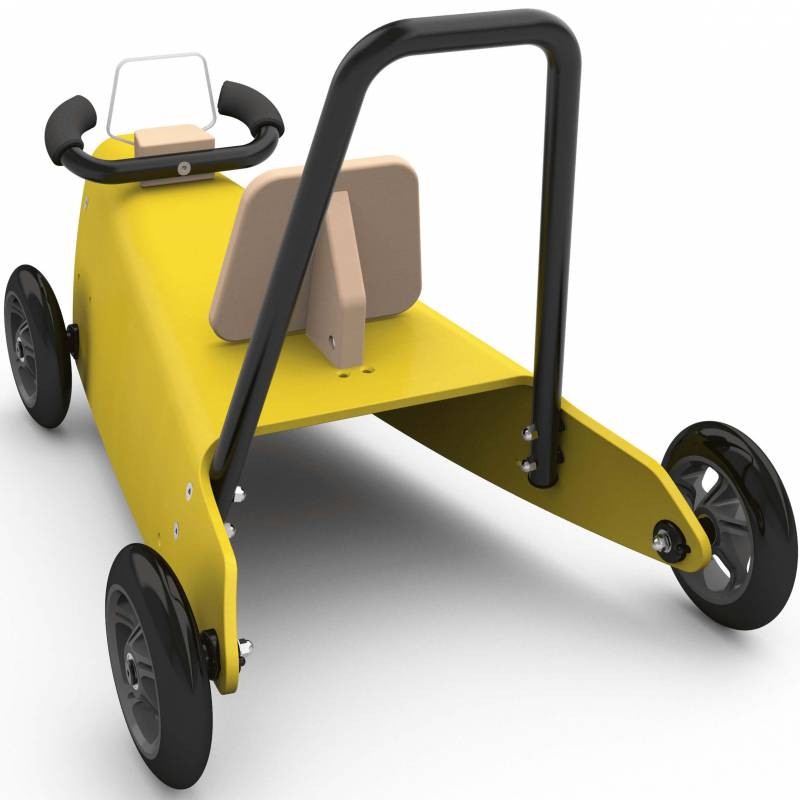 Porteur voiture - 2 jouets en 1 JAUNE