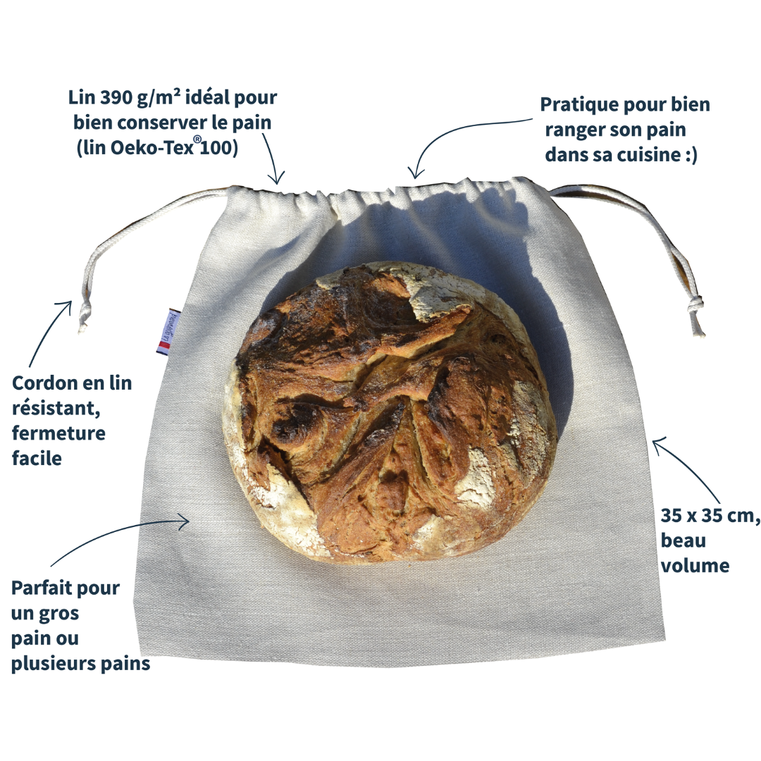 Sac à pain en lin - Le Gourmand