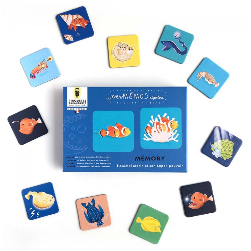 Jeu de Mémory Animal marin dès 3 ans - Pirouette Cacahouete