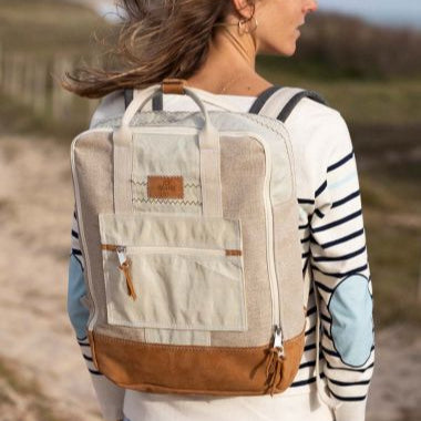 Sac à dos Willy Lin et cuir camel