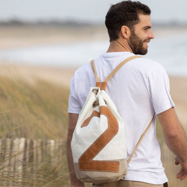 Sac Matelot Jack Lin et cuir ambre
