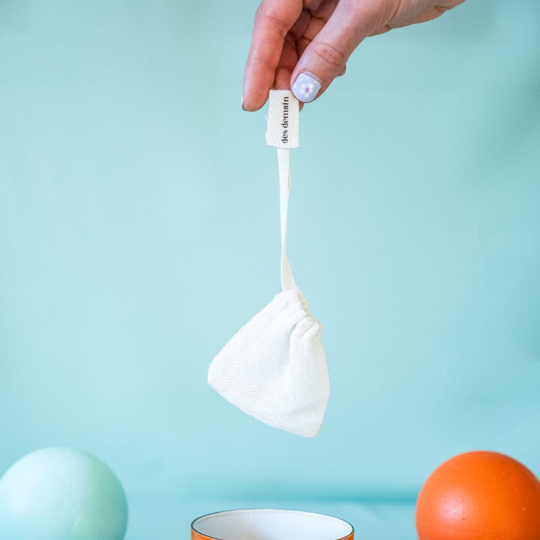 Le lot de 2 sachets de thé réutilisables en coton biologique