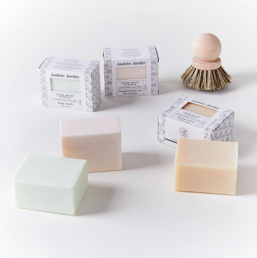 coffret cuisine - zero déchet -savon vaisselle - porte savon en liège - cadeau - brosse à casserole