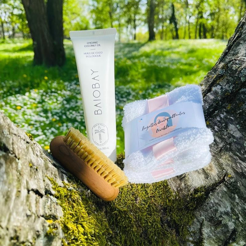 coffret - huile - lingettes - brosse à ongles - made in France