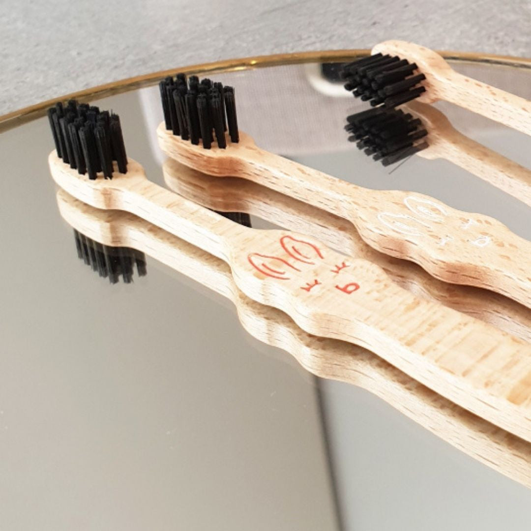 made in France - recyclable - brosse à dents - bio - salle de bain green - bois de hêtre - enfants