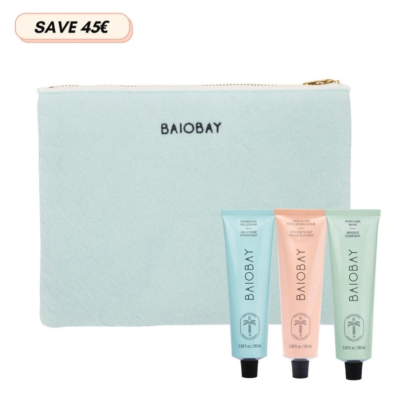 Coffret beauté bio - The Self care set trio hydratant Baiobay et sa trousse