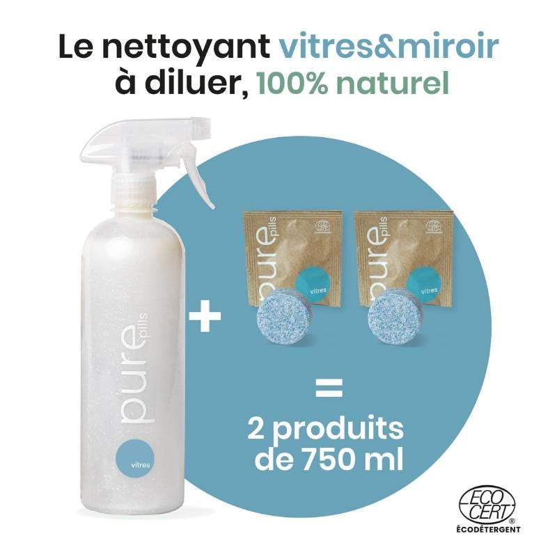 Bouteille végétale et deux recharges sans perturbateurs endocriniens, sans cancérogènes, sans mutagènes.