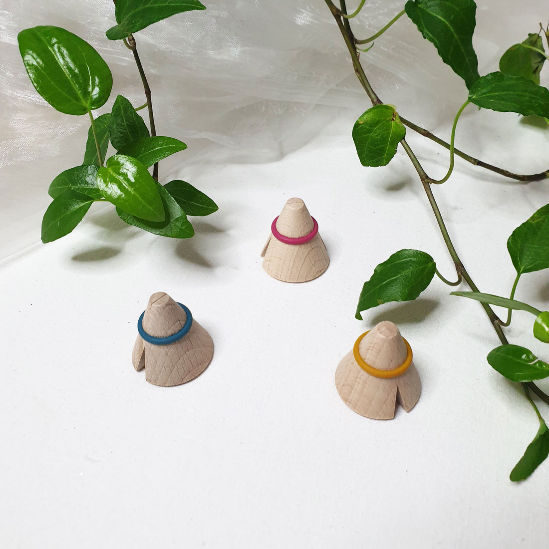 Lot de 3 pinces photos et mémo en bois "i-cone" - Tout simplement