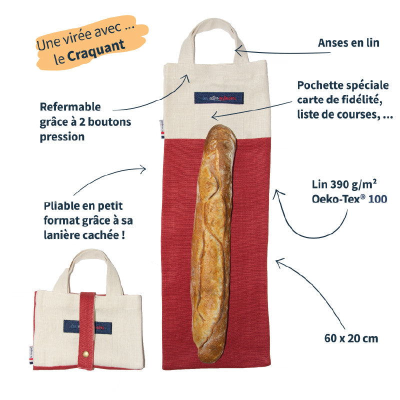 Sac à pain en lin made in France zéro déchet les extras ordinaires