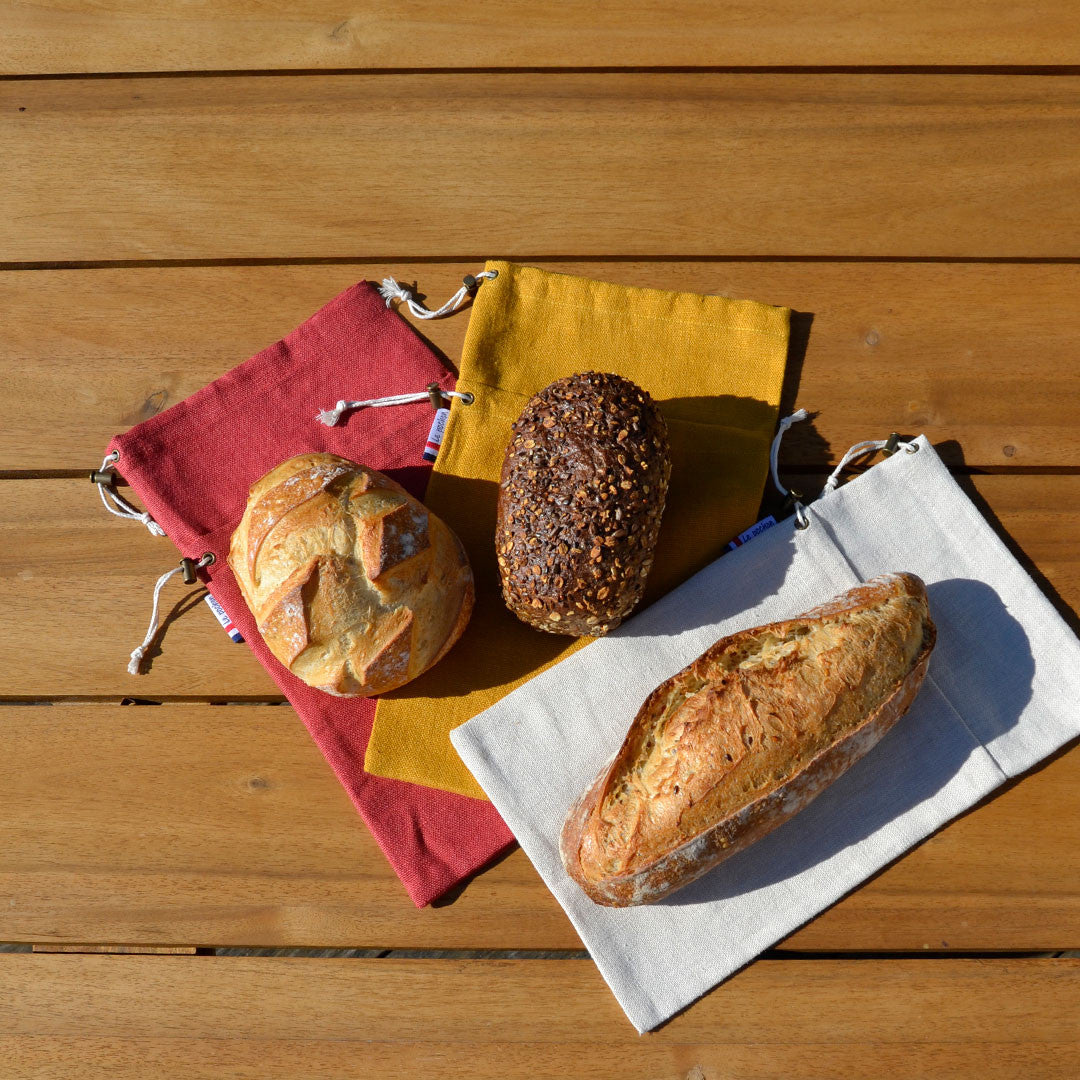 Sac à pain le pochon 100% en lin et made in France Les extra ordinaires panel de couleurs