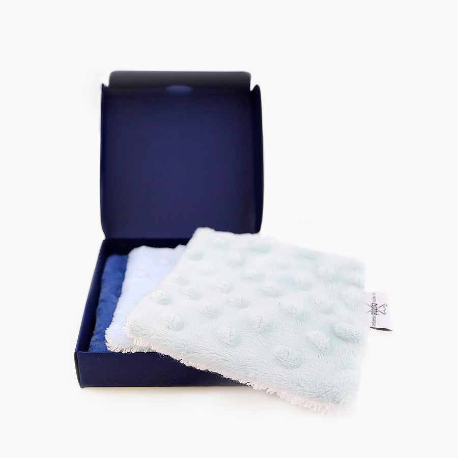 Lingettes bio lavables plus de 300 fois made in France Le Petit carré français bleu-vert 3