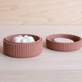 Porte savon design terracotta en bois recyclé et bio plastique - Minimum design