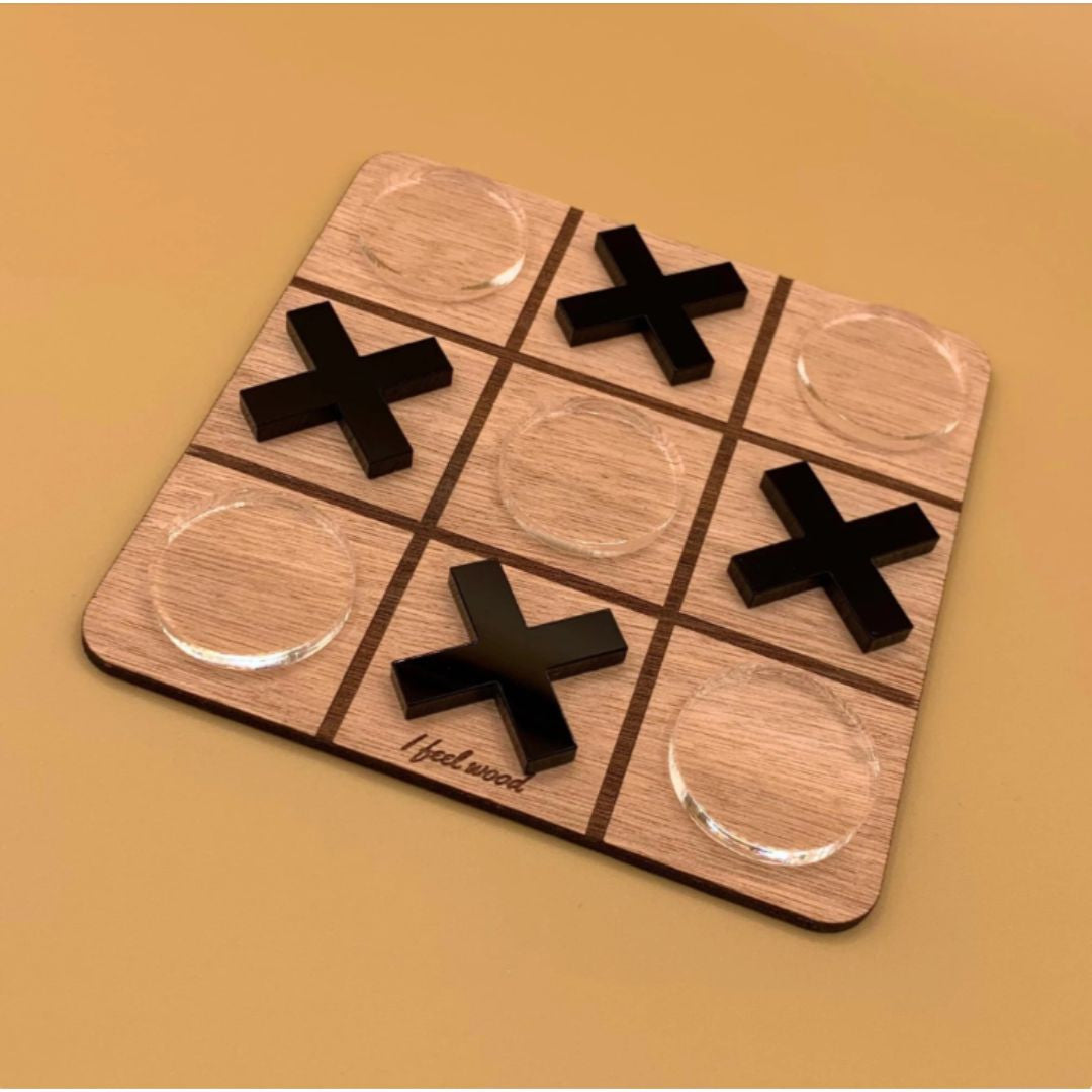 Jeu de morpion en bois - Tic-Tac-Toe de voyage