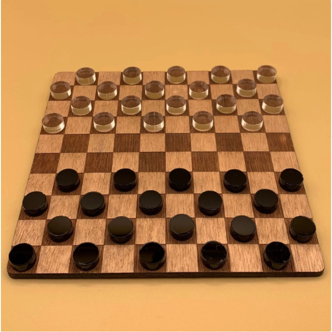 Jeu de dames en bois - Dames de voyage