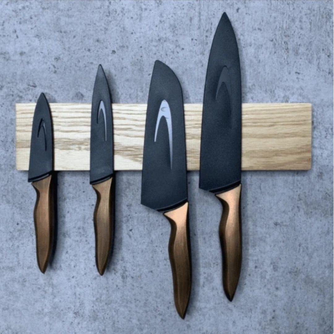 Porte-couteaux en acier inoxydable autocollant mural - 40 cm - Noir - Montage extrêmement facile - Support pour ustensiles de cuisine ou outils Porte-couteaux en acier inoxydable autocollant mural - 40 cm - Noir - Montage extrêmement facile - Support pour ustensiles de cuisine ou outils