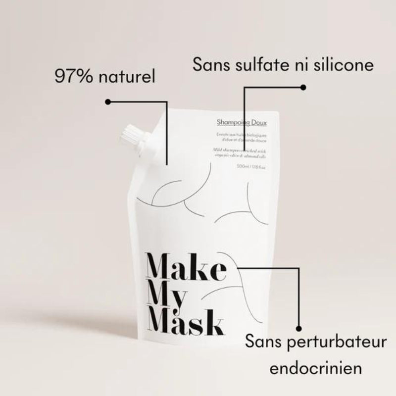 Eco-Recharge Shampoing Doux - MakeMyMask - Made In France