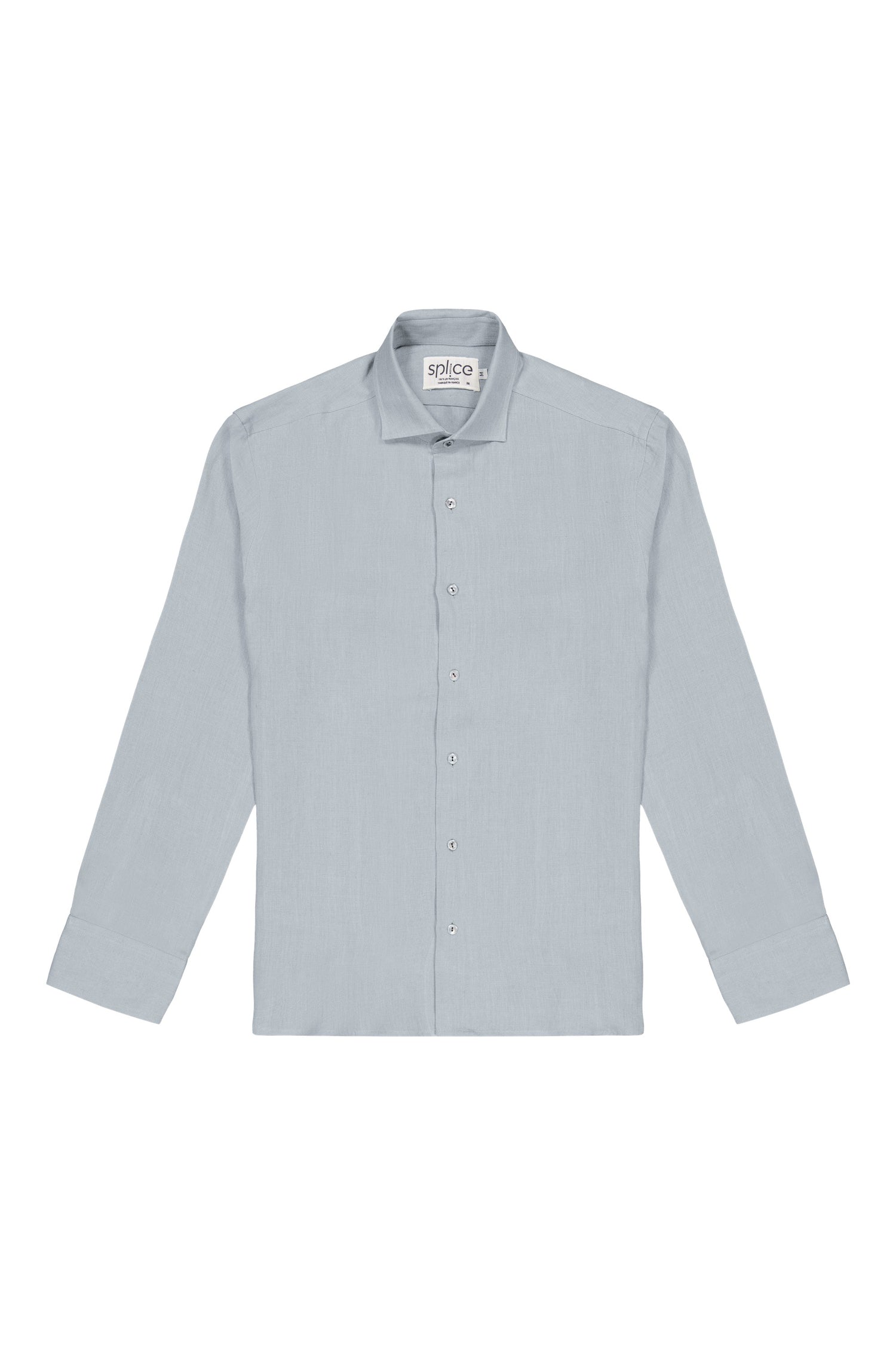 Chemise cintrée en lin gris