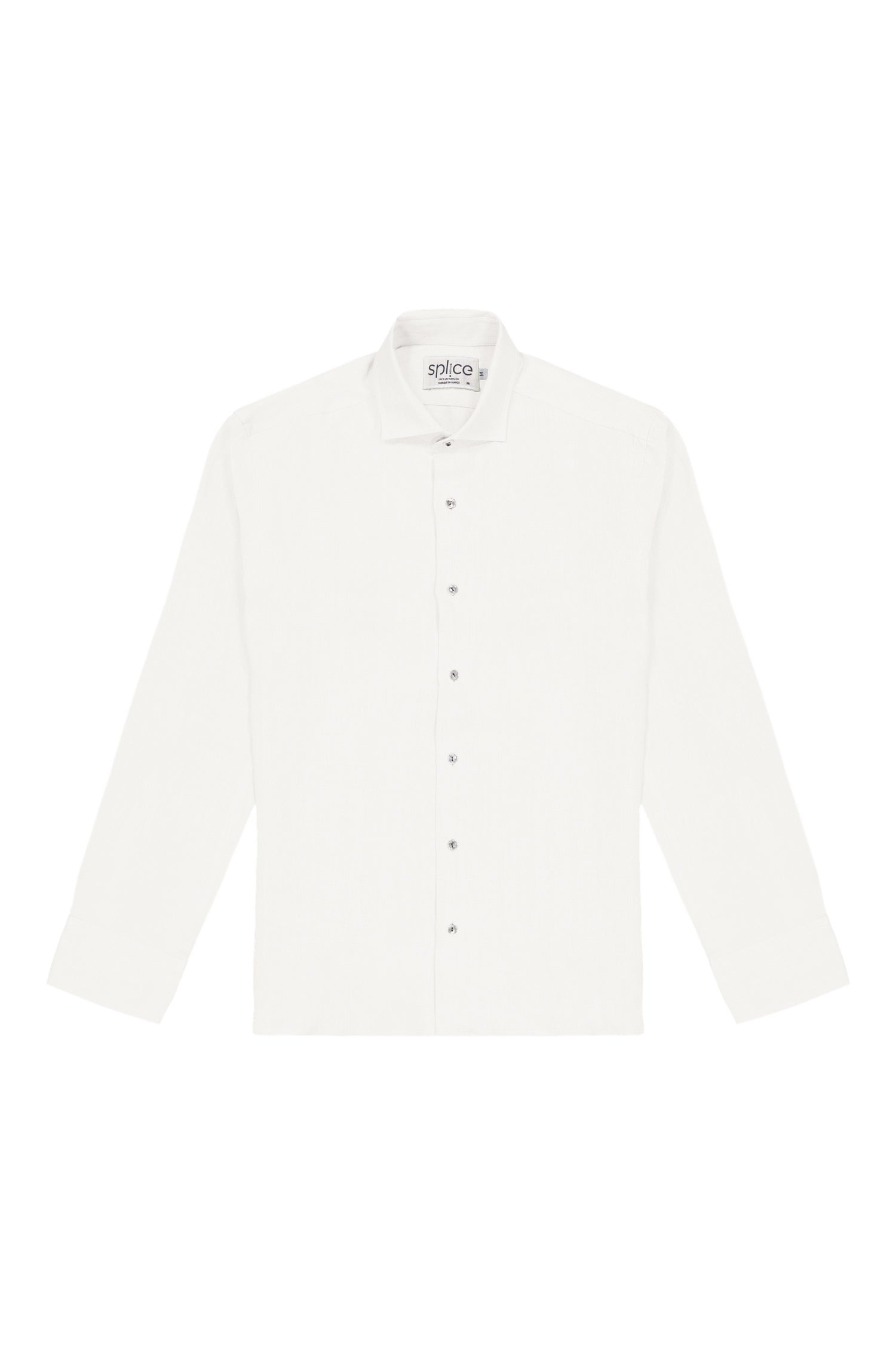 Chemise cintrée en lin blanc