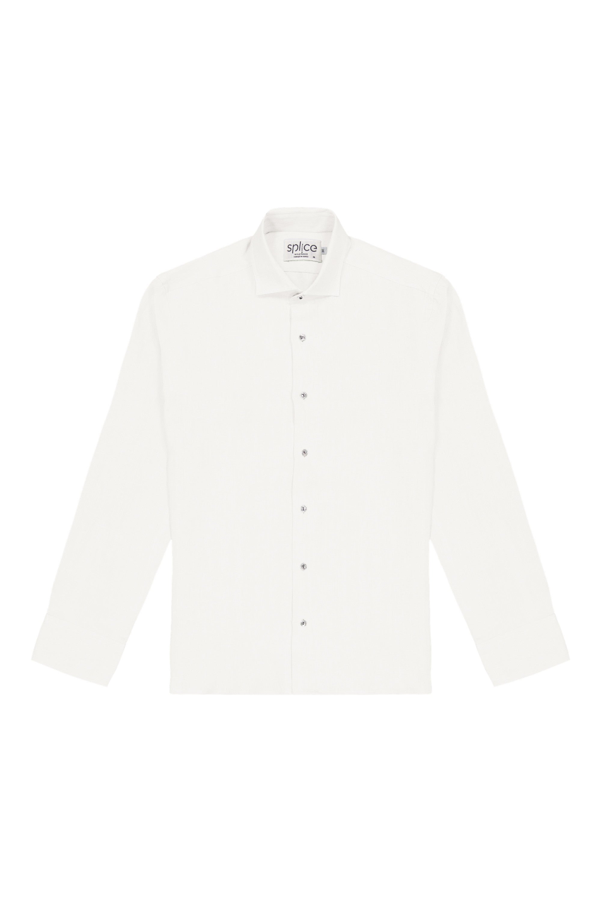 Chemise cintrée en lin blanc