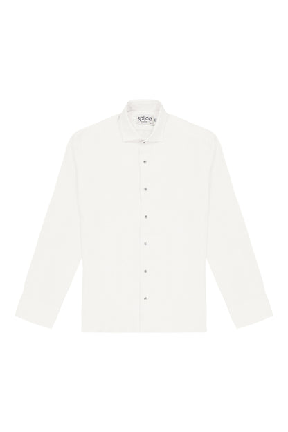 Chemise cintrée en lin blanc