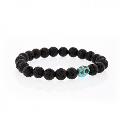 Bracelet Lucky Homme pierre de lave et turquoise