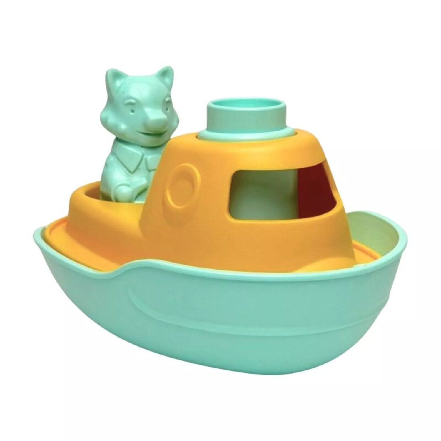 Jouet de Bain, Bateau 2 en 1 et Figurine, Plastique Recyclé, Cadeau Noël, Enfants 1 An