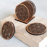Dessous de verre Fuji - Minimum design - bois biocourcé Made in france