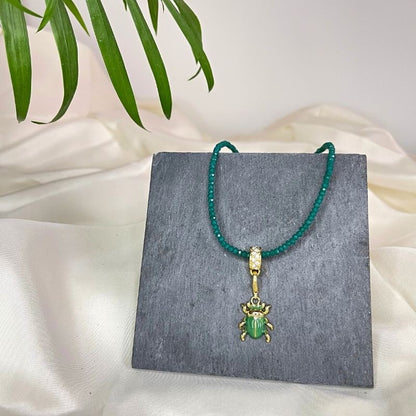 Collier Cristal faceté  vert