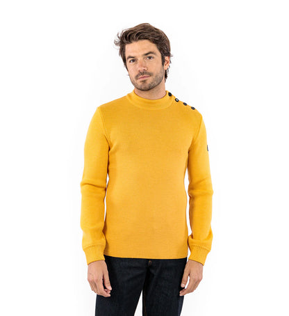 Pull marin uni 100% laine vierge ADRIAN ocre