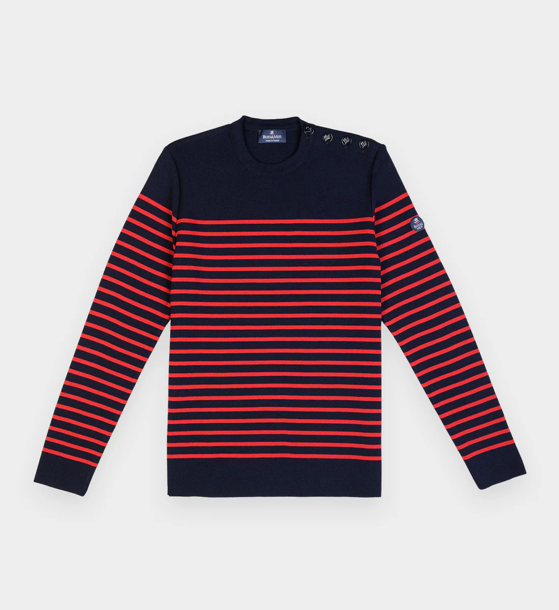 Pull marin rayé KLASEL H1 bleu marine rouge