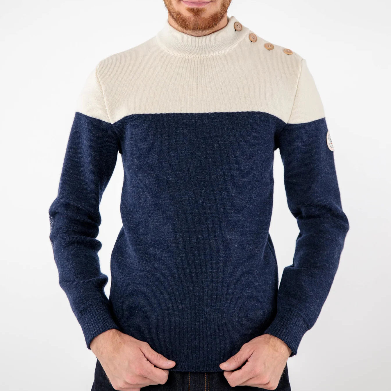 Pull Marin Bicolore - Roland BLEU M CHINE/ECRU