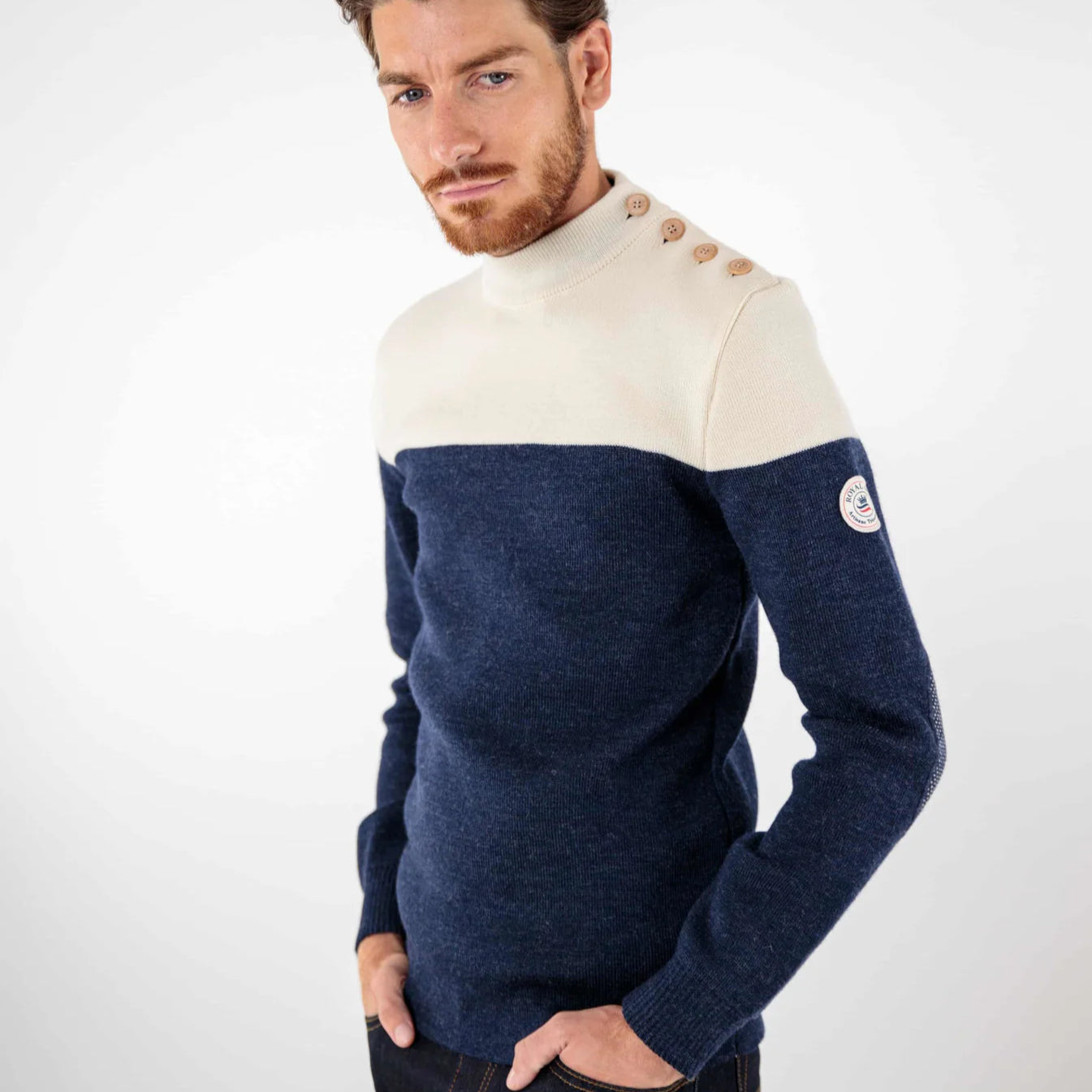 Pull Marin Bicolore - Roland BLEU M CHINE/ECRU