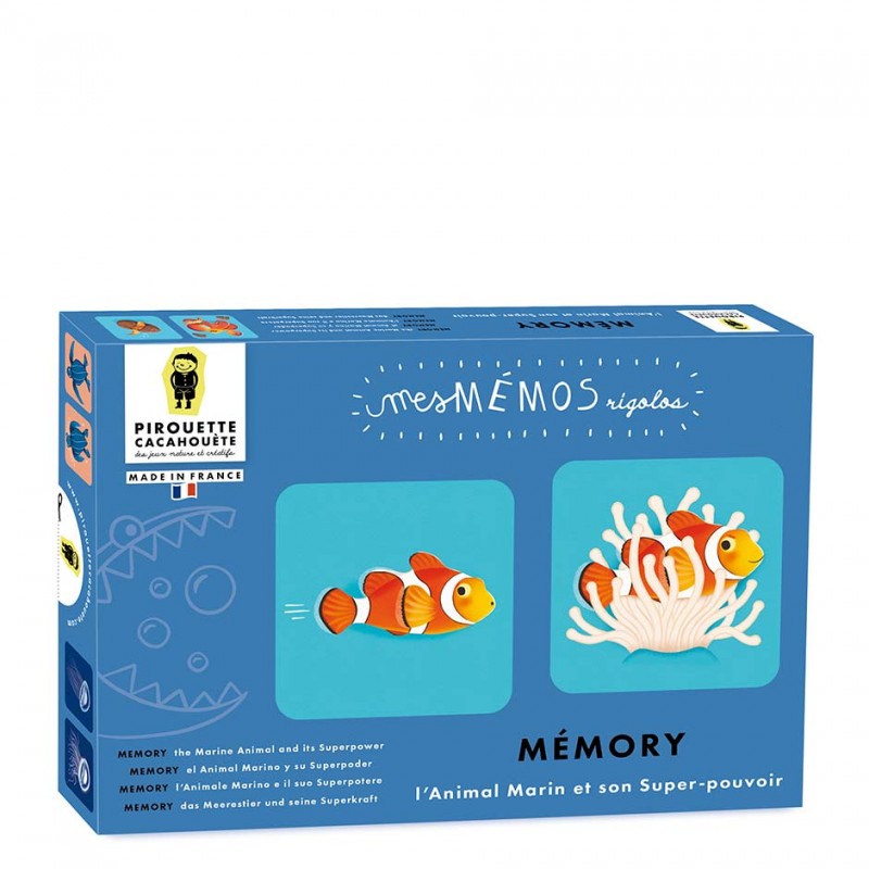 Jeu de Mémory Animal marin et son super-pouvoir - Pirouette Cacahouete
