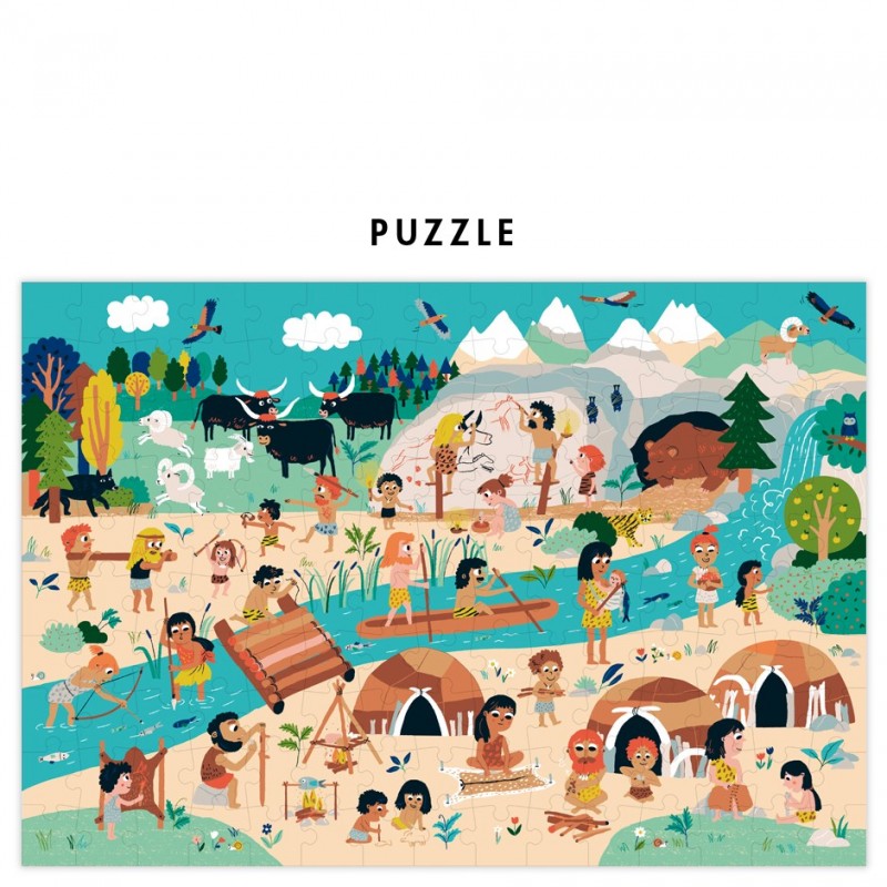 Puzzle ludique Préhistoire 192 pièces - Pirouette Cacahouete